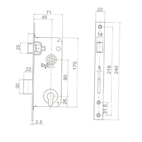 CIL.BEVÉSŐ ZÁRTEST 7 CM 45/90MM ANBO 420