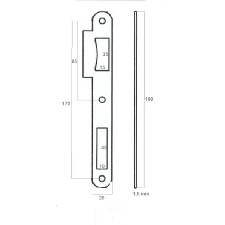 ANBO Zárólemez Egyenes Kerek S.Horg. C2,