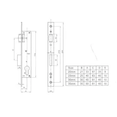ANBO Portálzár Görgős 4 Cm+Zárbetét Sr 500-25
