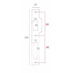   ANBO Zárólemez Egyenes Szögl. Sl 500 Portálz. C1, Sz.Nikk.