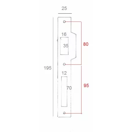 ANBO Zárólemez Egyenes Szögl. Sl 500 Portálz. C1, Sz.Nikk.