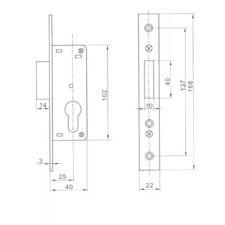 ANBO Reteszzár Bev.Cil. 4 Cm+Zárbetét Sd 500-25