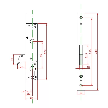ANBO Portálzár Kampós 4 Cm + Zárbetét 1340H