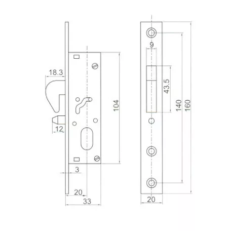 ANBO Portálzár Kampós 3Cm+Oválbetét 1680 Hp
