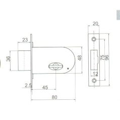   RETESZZÁR BEVÉSŐ KÉTTOLLÚ (KÉK) 45MM 2K. ANBO "700" PATKÓ