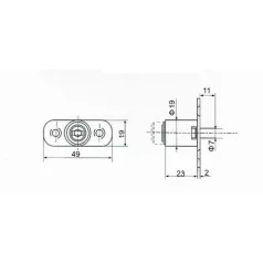 ANBO Cil.Tolóajtózár Q20 mm Benyomós 22/20 Fl105