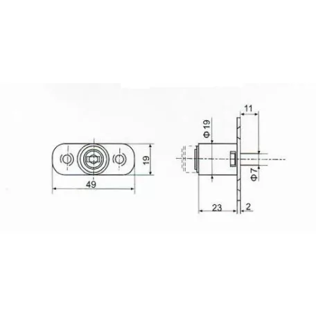ANBO Cil.Tolóajtózár Q20 mm Benyomós 22/20 Fl105