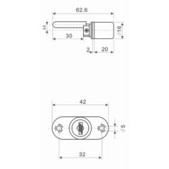 CIL.FIÓKZÁR EXCENTER Q16*20MM 2K. ANBO 288