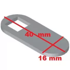   Nyelv Egyenes Fémbútorzárhoz 41*16 mm 40*16 8 Szög Belső