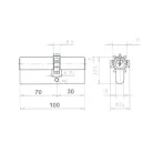 ICSA Hengerzárbetét 30/70 3K.Fogask.Réz Olasz 