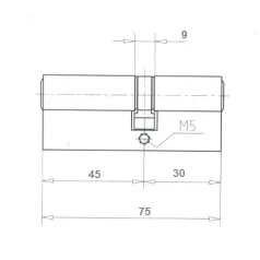 ELZETT Hengerzárbetét 30/45 76 mm Réz 757/03