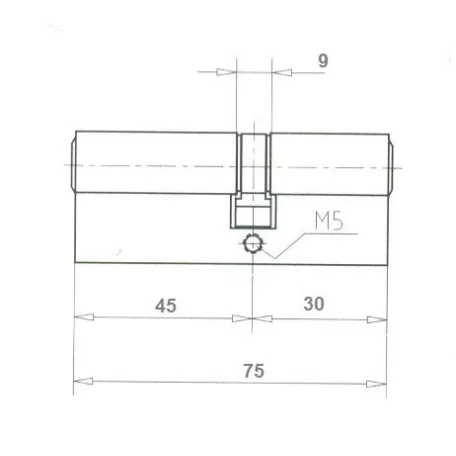 ELZETT Hengerzárbetét 30/45 76 mm Réz 757/03