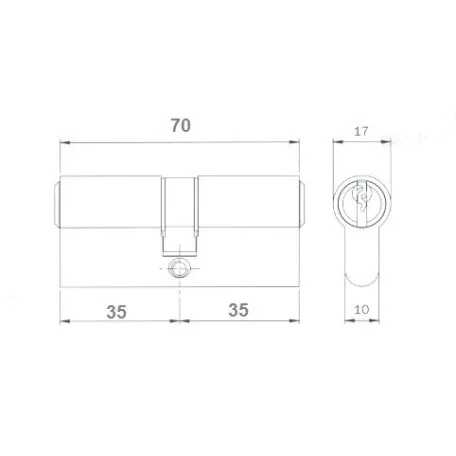 ELZETT Hengerzárbetét 35/35 71 mm Réz 757/11