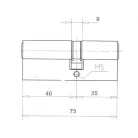ELZETT Hengerzárbetét 35/40 76 mm Réz 757/12