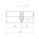 ELZETT Hengerzárbetét 35/45 81 mm Réz 757/13