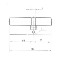 ELZETT Hengerzárbetét 35/55 91 mm Réz 757/15