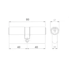 ELZETT Hengerzárbetét 40/40 81 mm Réz 757/22
