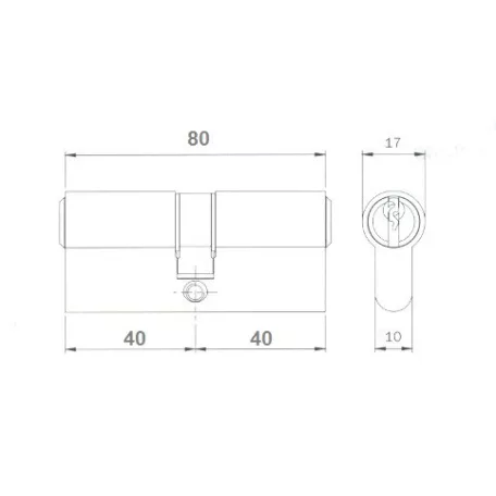 ELZETT Hengerzárbetét 40/40 81 mm Réz 757/22