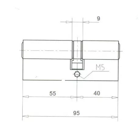 ELZETT Hengerzárbetét 40/55 96 mm Réz 757/25