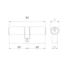 ELZETT Hengerzárbetét 45/45 91 mm Réz 757/33