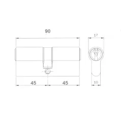 ELZETT Hengerzárbetét 45/45 91 mm Réz 757/33