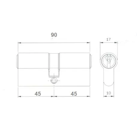 ELZETT Hengerzárbetét 45/45 91 mm Réz 757/33
