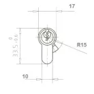 ELZETT Hengerzárbetét 45/50 96 mm Réz 757/34