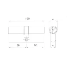 ELZETT Hengerzárbetét 50/50 101 mm Réz 757/44