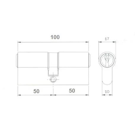 ELZETT Hengerzárbetét 50/50 101 mm Réz 757/44