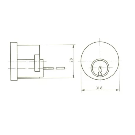 ELZETT Hengerzárbetét Felsőzárhoz 3K. Réz 799