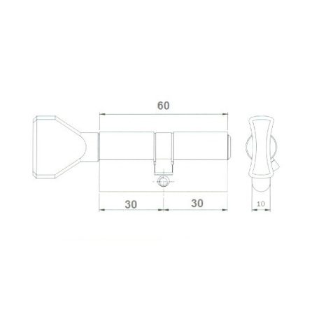 GOMBOS ZÁRBETÉT 30/30MM 3K. RÉZ 756 ELZETT