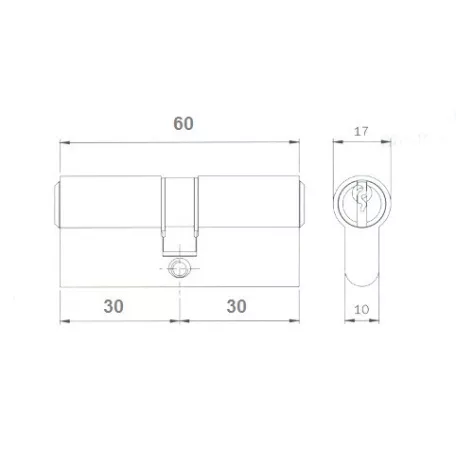 ELZETT Hengerzárbetét Azonos Zárl.30/30 751 "A" Kulcs Nélkül