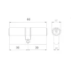 ELZETT Hengerzárbetét Azonos Zárl.30/30 751 "B" Kulcs Nélkül