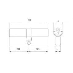   ELZETT Hengerzárbetét Azonos Zárl.30/30 751 "B" Kulcs Nélkül