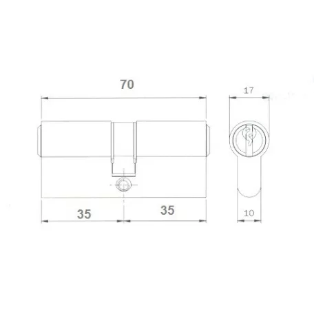 ELZETT Hengerzárbetét 35/35 mm 3K.Réz Economy