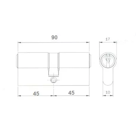 ELZETT Hengerzárbetét 45/45 mm 5K.Réz. Economy,753