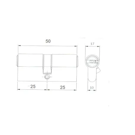 TITÁN Hengerzárbetét 25/25 Fúrásvédett K1