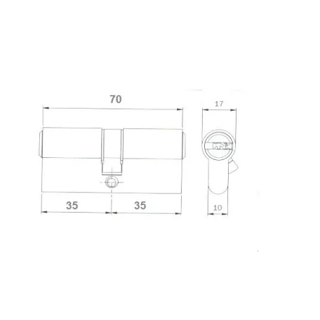 TITÁN Hengerzárbetét 35/35 Fúrásvédett K1