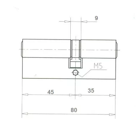 TITÁN Hengerzárbetét 35/45 Fúrásvédett K1