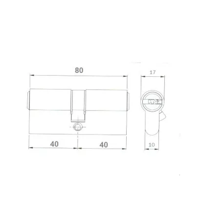 TITÁN Hengerzárbetét 40/40 Fúrásvédett K1