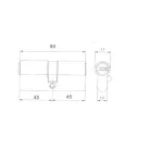 TITÁN Hengerzárbetét 45/45 Fúrásvédett K1