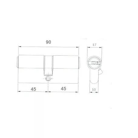 TITÁN Hengerzárbetét 45/45 Fúrásvédett K1