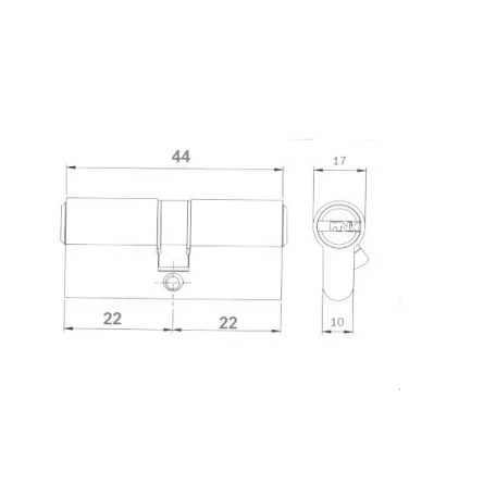 TITÁN Hengerzárbetét 22/22 Fúrásvédett K1