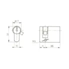 TITÁN Hengerzár Félbetét 10/35 Fúrásvédett K1