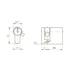 TITAN Hengerzár Félbetét 10/40 Fúrásvédett K1