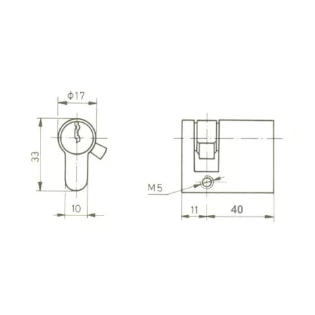 TITAN Hengerzár Félbetét 10/40 Fúrásvédett K1