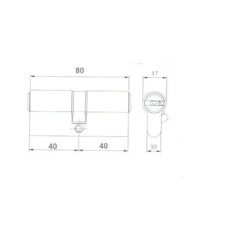 TITÁN Hengerzárbetét 40/40 5K.Fúrtk.10 Csapos K5