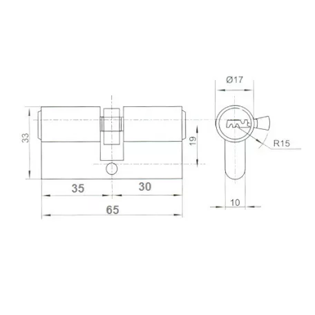 ANBO Hengerzárbetét 30/35 5K.Fúrtk.M.Nikk 2300