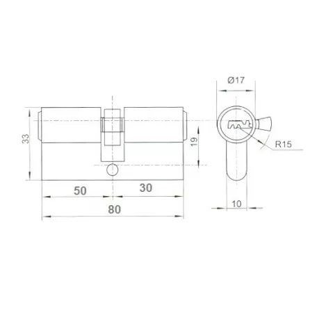 ANBO Hengerzárbetét 30/50 5K.Fúrtk,M.Nikk 2300