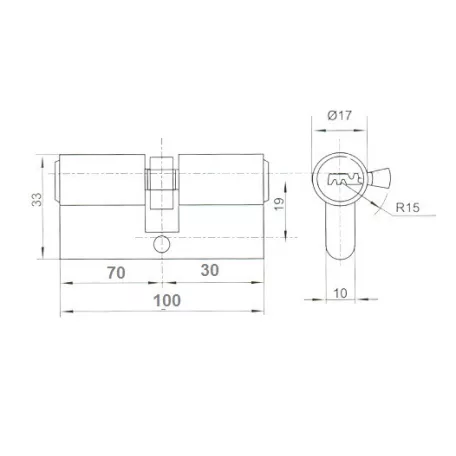 ANBO Hengerzárbetét 30/70 5K.Fúrtk.M.Nikk 2300